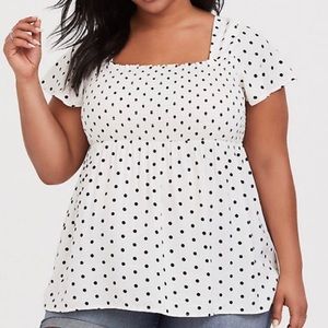 Polka Dot Challis Top